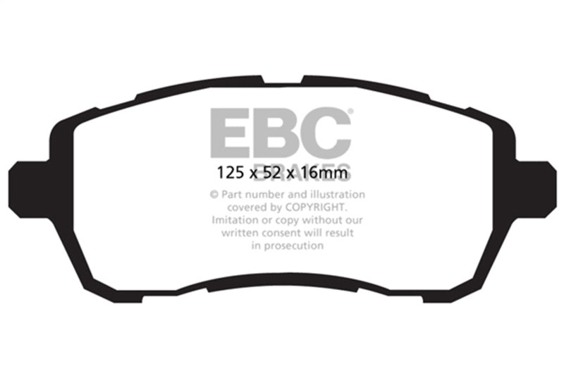 EBC 10+ Ford Fiesta 1.6L (Excl ST) Yellowstuff Front Brake Pads EBC Brake Pads - Performance AXOPROS