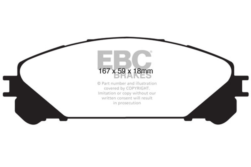 EBC 10+ Lexus RX350 3.5 (Japan) Greenstuff Front Brake Pads EBC Brake Pads - Performance AXOPROS