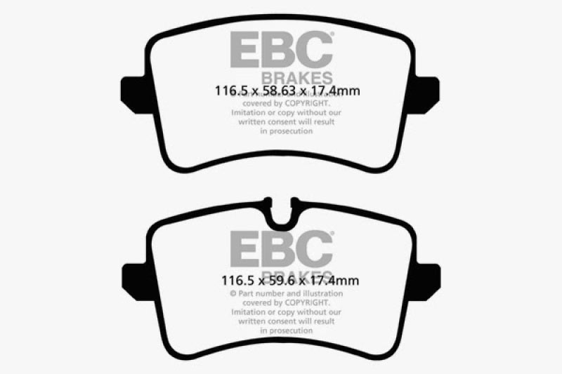 EBC 11 Audi A6 2.0 Turbo Redstuff Rear Brake Pads EBC Brake Pads - Performance AXOPROS