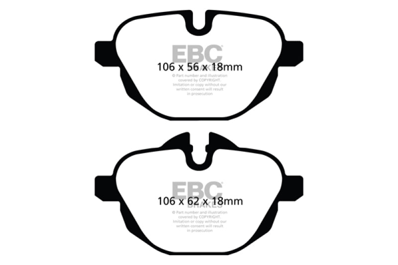 EBC 11+ BMW X3 2.0 Turbo (F25) Greenstuff Rear Brake Pads EBC Brake Pads - Performance AXOPROS