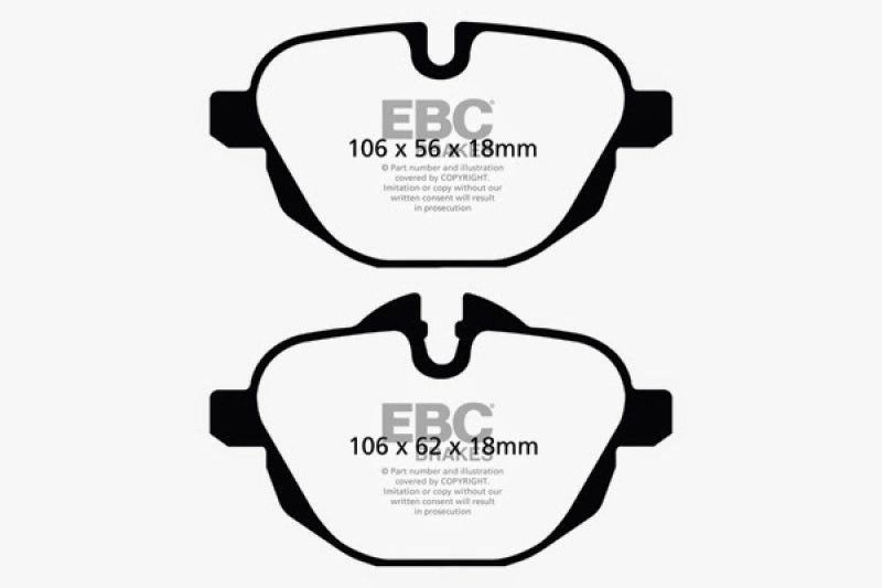 EBC 11+ BMW X3 2.0 Turbo (F25) Redstuff Rear Brake Pads EBC Brake Pads - Performance AXOPROS