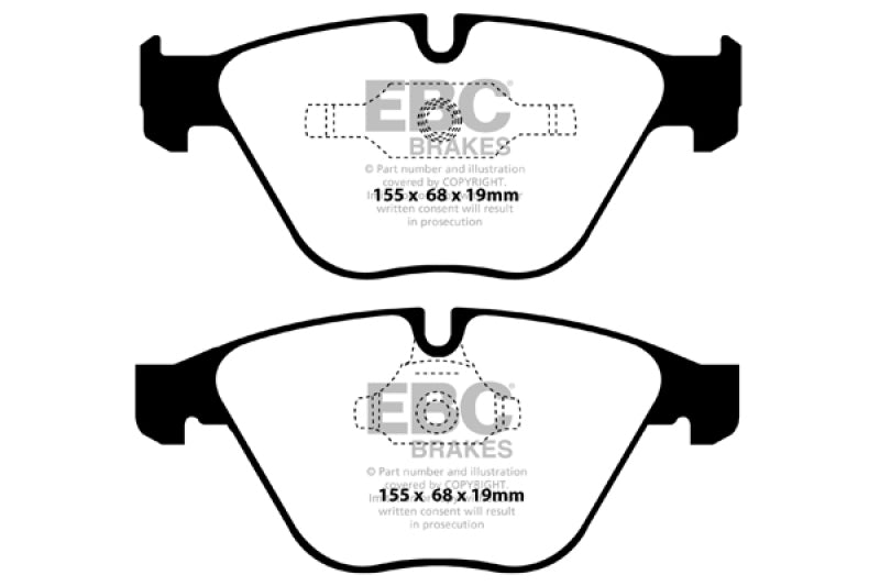 EBC 11+ BMW Z4 3.0 Twin Turbo iS (E89) Redstuff Front Brake Pads EBC Brake Pads - Performance AXOPROS