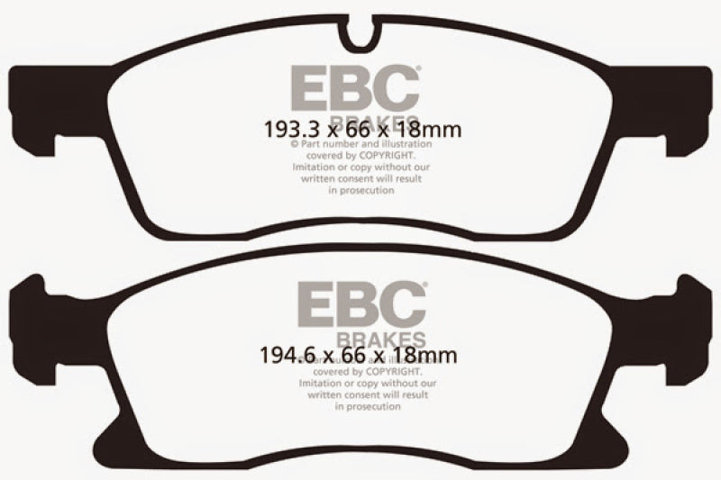 EBC 11+ Dodge Durango 3.6 Extra Duty Front Brake Pads EBC Brake Pads - Performance AXOPROS