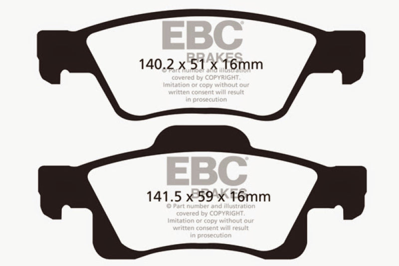 EBC 11+ Dodge Durango 3.6 Yellowstuff Rear Brake Pads EBC Brake Pads - Performance AXOPROS