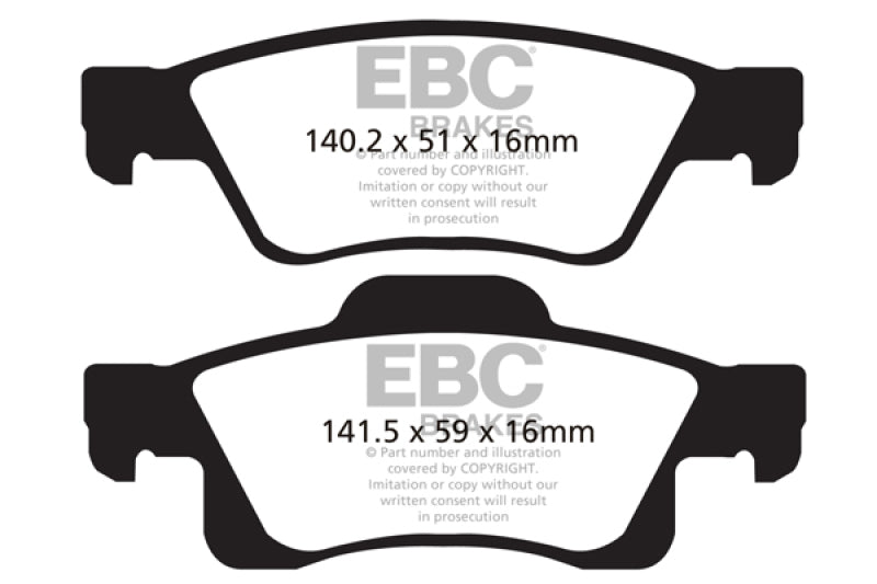 EBC 11+ Dodge Durango 3.6 Yellowstuff Rear Brake Pads EBC Brake Pads - Performance AXOPROS
