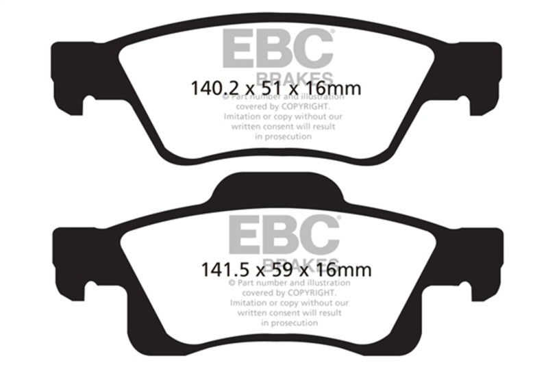 EBC 11+ Dodge Durango 3.6 Yellowstuff Rear Brake Pads EBC Brake Pads - Performance AXOPROS