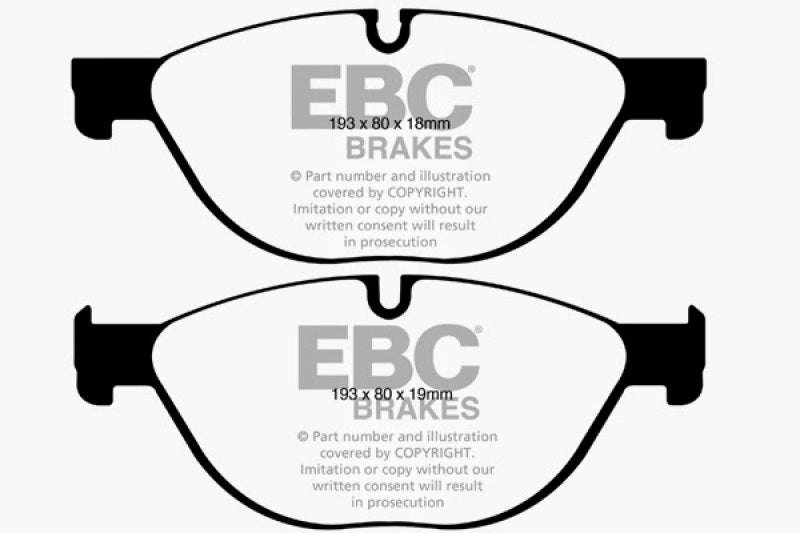 EBC 12-13 BMW 528 2.0 Turbo (F10) Performance Yellowstuff Front Brake Pads EBC Brake Pads - Performance AXOPROS