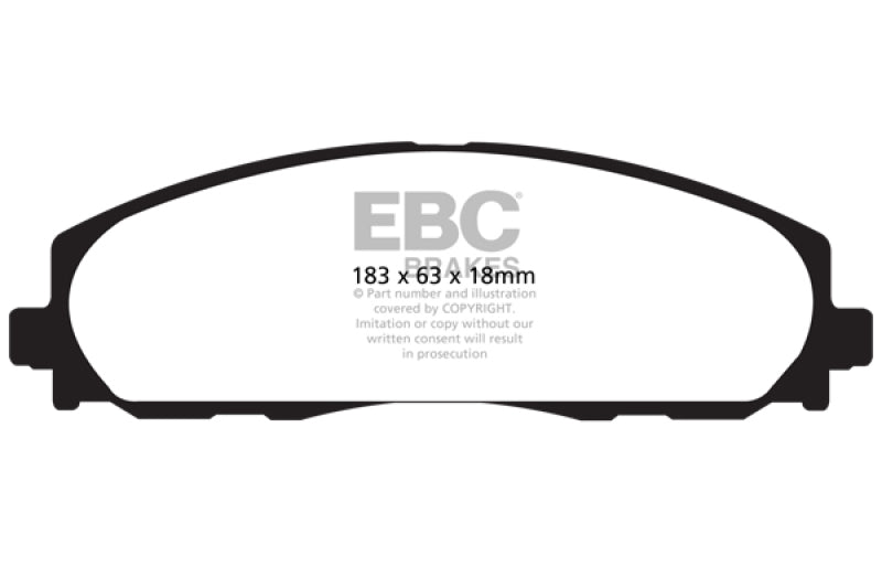 EBC 12+ Chrysler Town & Country 3.6 Yellowstuff Front Brake Pads EBC Brake Pads - Performance AXOPROS