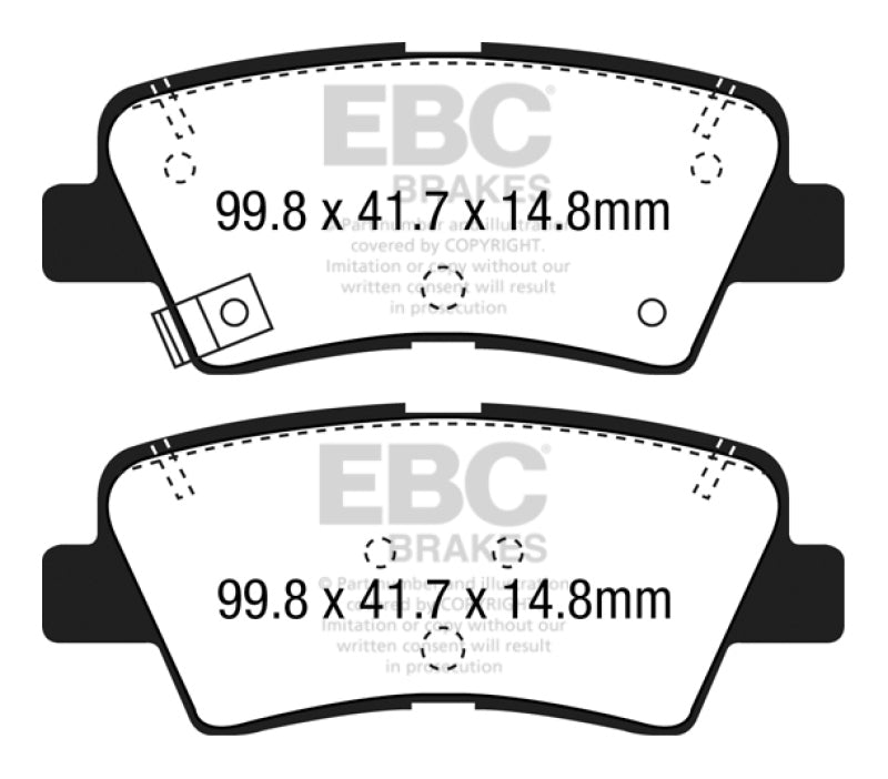 EBC 12+ Hyundai Elantra GT 2 Yellowstuff Rear Brake Pads EBC Brake Pads - Performance AXOPROS