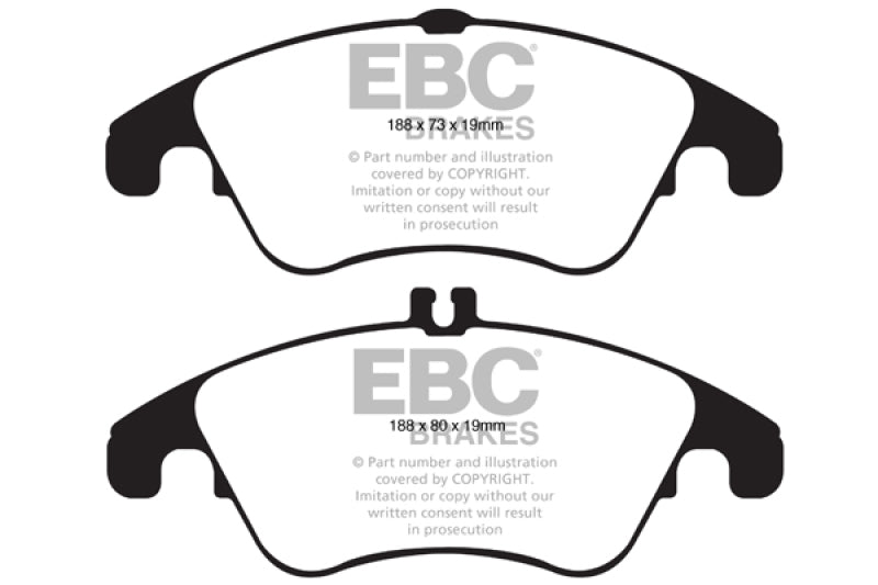 EBC 12+ Mercedes-Benz C250 Coupe 1.8 Turbo Sport Edition Redstuff Front Brake Pads EBC Brake Pads - Performance AXOPROS