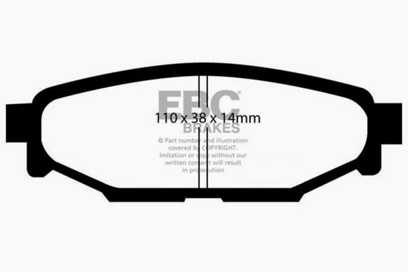 EBC 12+ Subaru BRZ 2.0 (solid rear rotors) Greenstuff Rear Brake Pads EBC Brake Pads - Performance AXOPROS