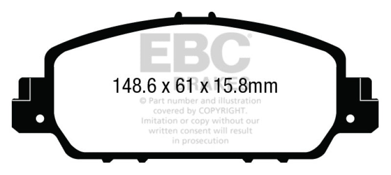 EBC 13-17 Honda Accord Coupe 2.4 EX Redstuff Front Brake Pads EBC Brake Pads - Performance AXOPROS