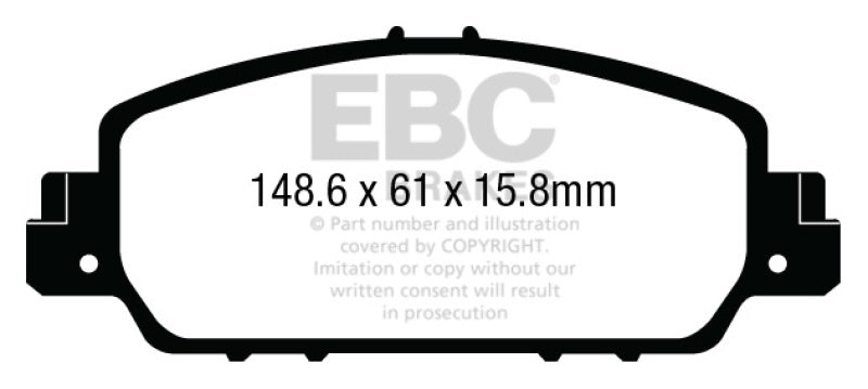 EBC 13+ Honda Accord Coupe 2.4 EX Yellowstuff Front Brake Pads EBC Brake Pads - Performance AXOPROS