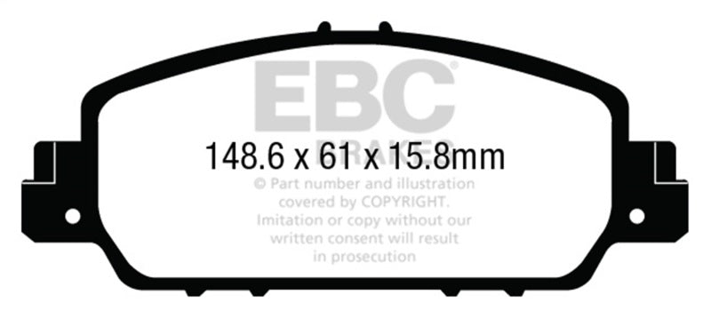 EBC 13+ Honda Accord Coupe 2.4 EX Yellowstuff Front Brake Pads EBC Brake Pads - Performance AXOPROS