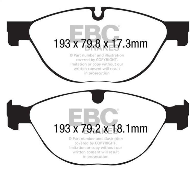 EBC 13+ Jaguar F-Type (Cast Iron Only) 3.0 Supercharged (380) Perf Pkg Yellowstuff Front Brake Pads EBC Brake Pads - Performance AXOPROS