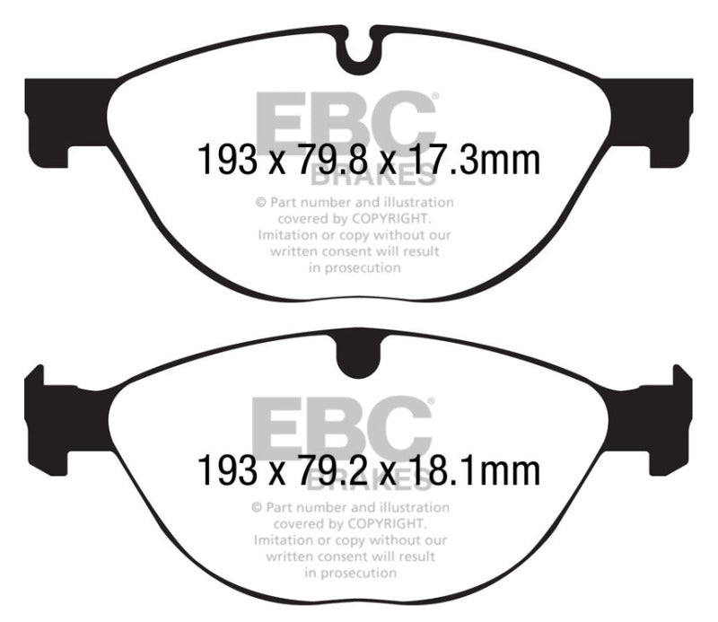 EBC 13+ Jaguar F-Type (Cast Iron Only) 3.0 Supercharged (380) Perf Pkg Yellowstuff Front Brake Pads EBC Brake Pads - Performance AXOPROS