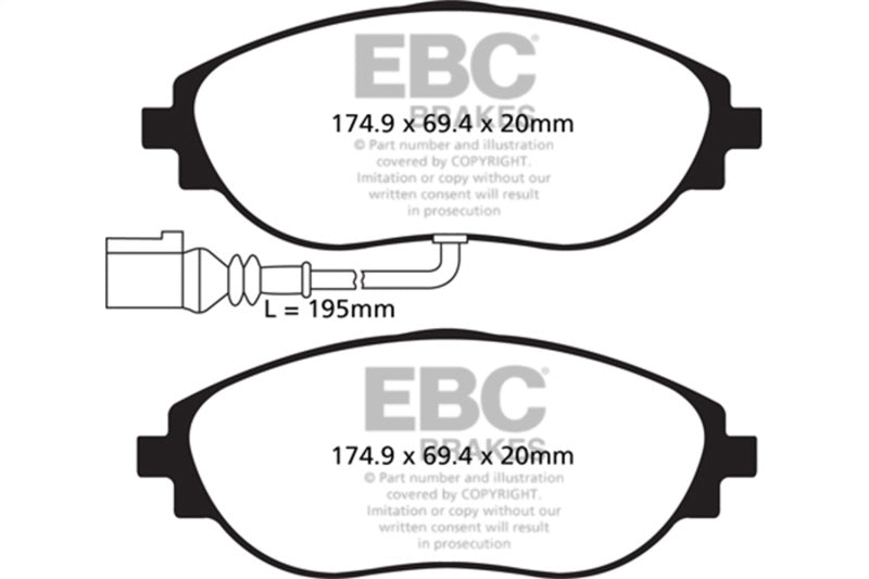 EBC 14-20 Audi S3 2.0 Turbo Redstuff Front Brake Pads EBC Brake Pads - Performance AXOPROS