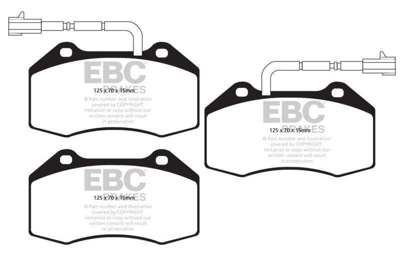 EBC 14+ Alfa Romeo 4C 1.75 Turbo Yellowstuff Front Brake Pads EBC Brake Pads - Performance AXOPROS