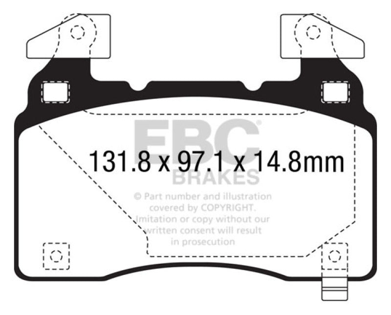 EBC 14+ Cadillac CTS Vsport 3.6 Twin Turbo Yellowstuff Front Brake Pads EBC Brake Pads - Performance AXOPROS