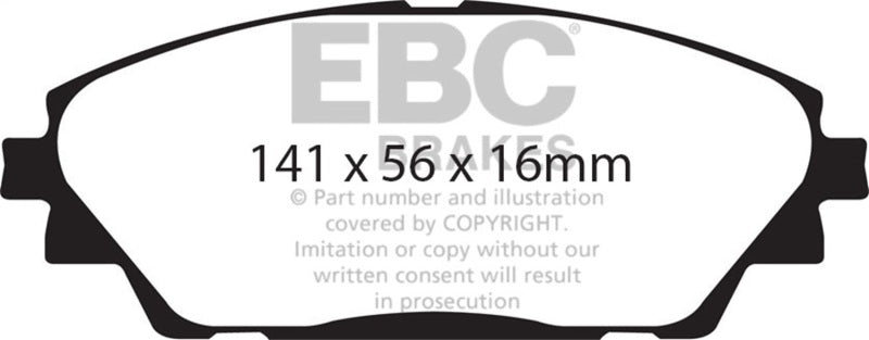 EBC 14+ Mazda 3 2.0 (Japan Build) Yellowstuff Front Brake Pads EBC Brake Pads - Performance AXOPROS