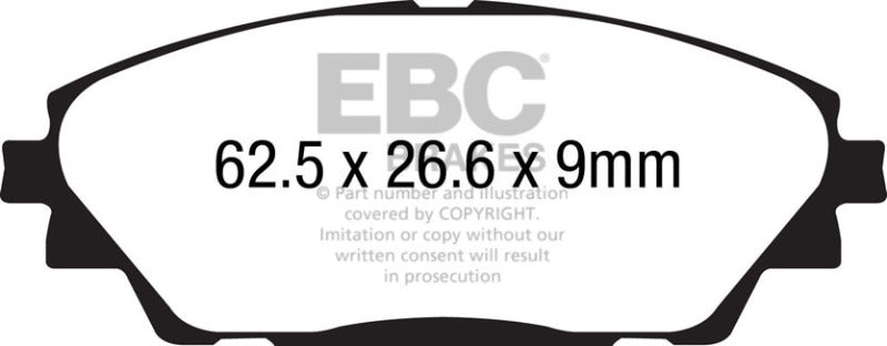 EBC 14+ Mazda 3 2.0 (Japan Build) Yellowstuff Front Brake Pads EBC Brake Pads - Performance AXOPROS