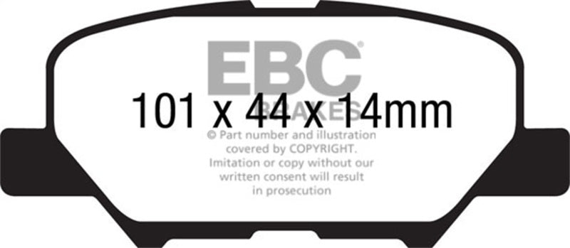 EBC 14+ Mazda 3 2.0 (Mexico Build) Yellowstuff Rear Brake Pads EBC Brake Pads - Performance AXOPROS