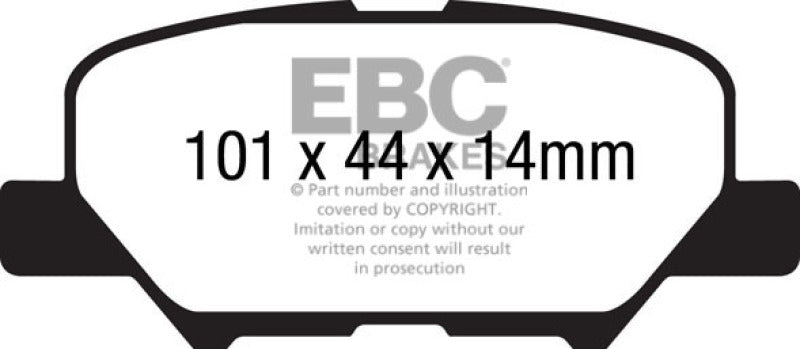 EBC 14+ Mazda 3 2.0 (Mexico Build) Yellowstuff Rear Brake Pads EBC Brake Pads - Performance AXOPROS