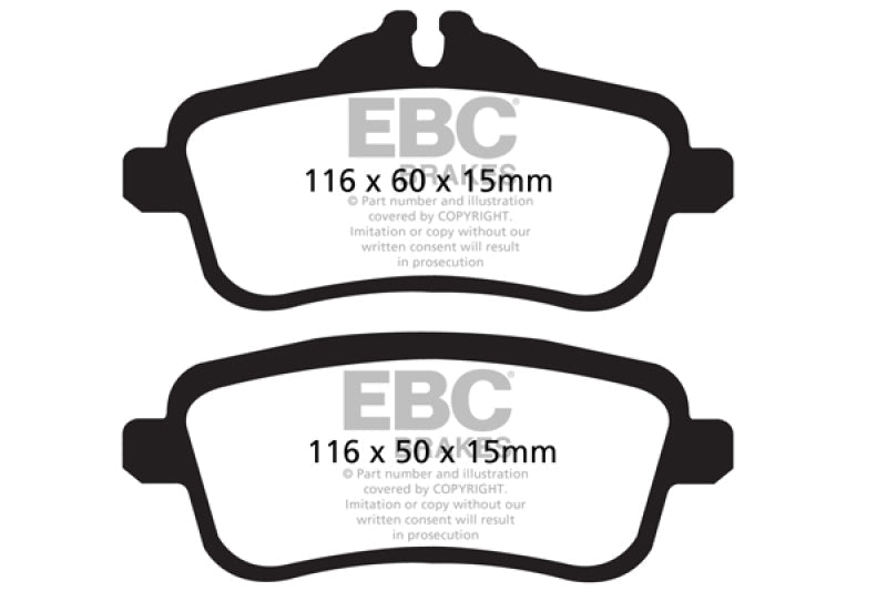 EBC 14+ Mercedes-Benz CLA45 AMG 2.0 Turbo Redstuff Rear Brake Pads EBC Brake Pads - Performance AXOPROS