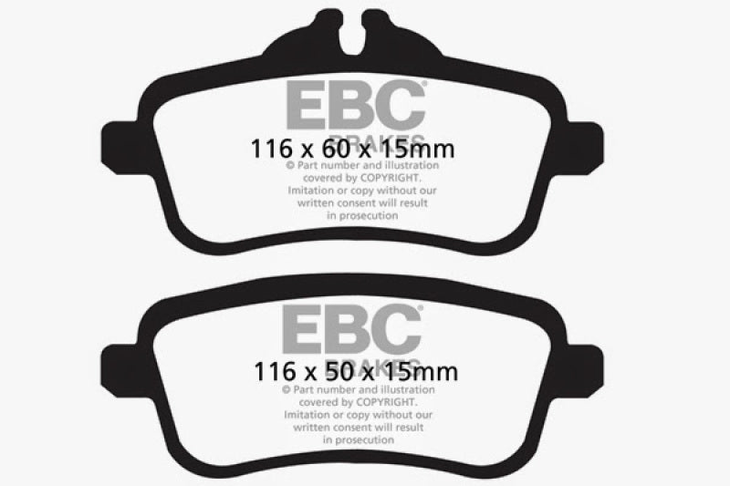 EBC 14+ Mercedes-Benz CLA45 AMG 2.0 Turbo Redstuff Rear Brake Pads EBC Brake Pads - Performance AXOPROS