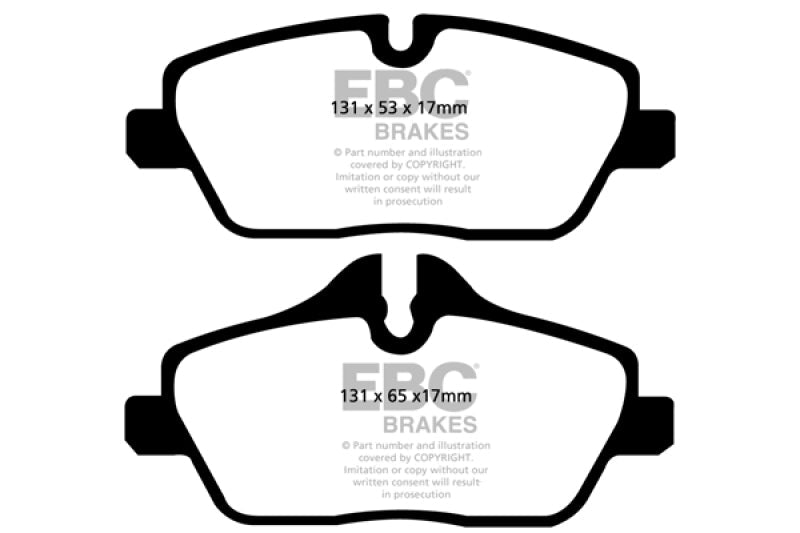EBC 14+ Mini Hardtop 1.5 Turbo Cooper Yellowstuff Front Brake Pads EBC Brake Pads - Performance AXOPROS