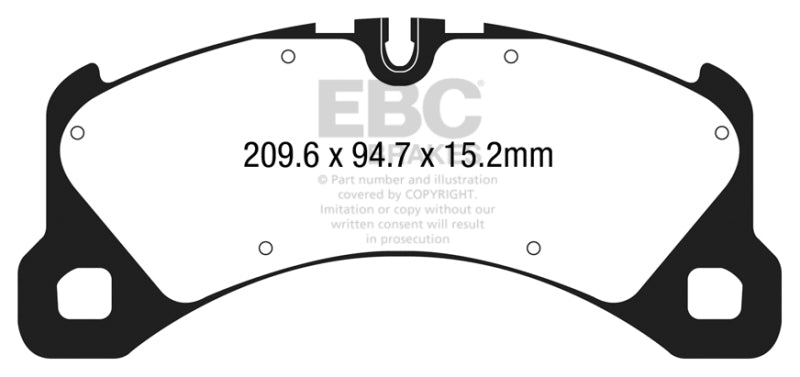 EBC 14+ Porsche Macan (Cast Iron Rotors only) 3.0 Twin Turbo Yellowstuff Front Brake Pads EBC Brake Pads - Performance AXOPROS
