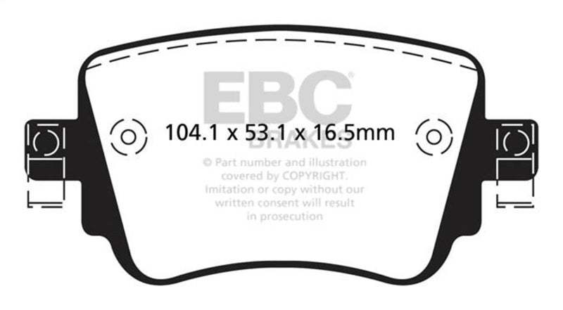 EBC 15-21 Volkswagen GTi 2.0 Turbo Yellowstuff Rear Brake Pads EBC Brake Pads - Performance AXOPROS
