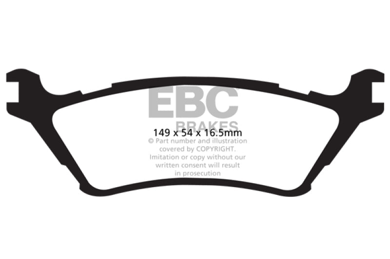 EBC 15+ Ford F150 2.7 Twin Turbo (2WD) Extra Duty Rear Brake Pads EBC Brake Pads - Performance AXOPROS
