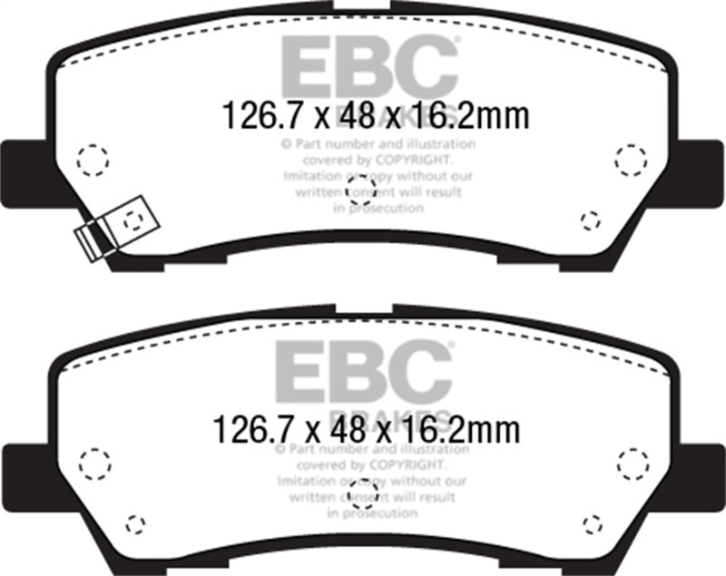 EBC 15+ Ford Mustang 2.3 Turbo Performance Pkg Yellowstuff Rear Brake Pads EBC Brake Pads - Performance AXOPROS