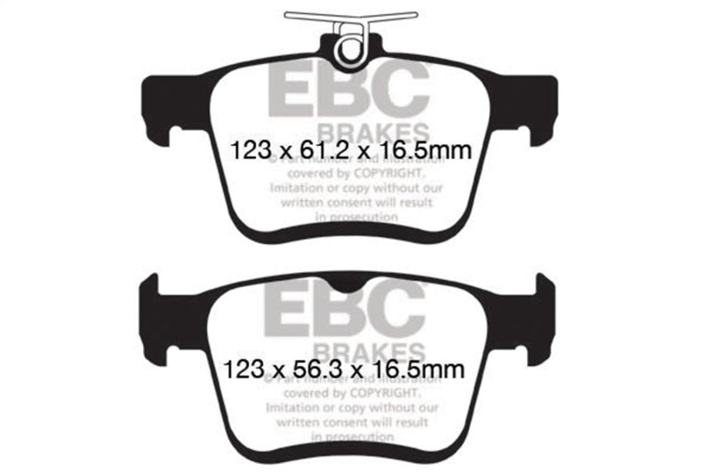 EBC 2014+ Audi A3 1.8 Turbo (w/Electronic Parking Brake) Redstuff Rear Brake Pads EBC Brake Pads - Performance AXOPROS