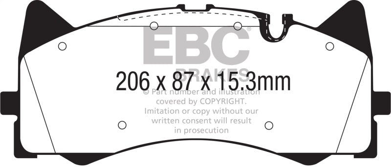 EBC 2015+ Mercedes-Benz C63 AMG (W205) 4.0L Twin Turbo Redstuff Front Brake Pads EBC Brake Pads - Performance AXOPROS