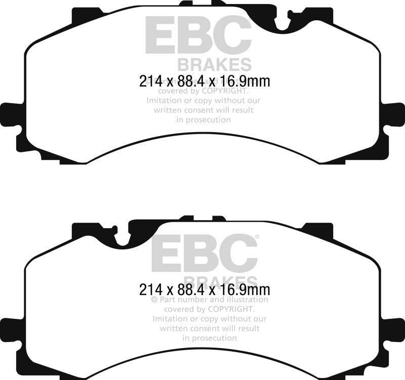 EBC 2016+ Audi Q7 3.0L Supercharged Yellowstuff Front Brake Pads EBC Brake Pads - Performance AXOPROS