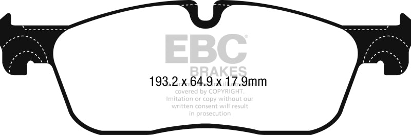 EBC 2016+ Jaguar F-Pace 2.0L TD (180) Redstuff Front Brake Pads EBC Brake Pads - Performance AXOPROS