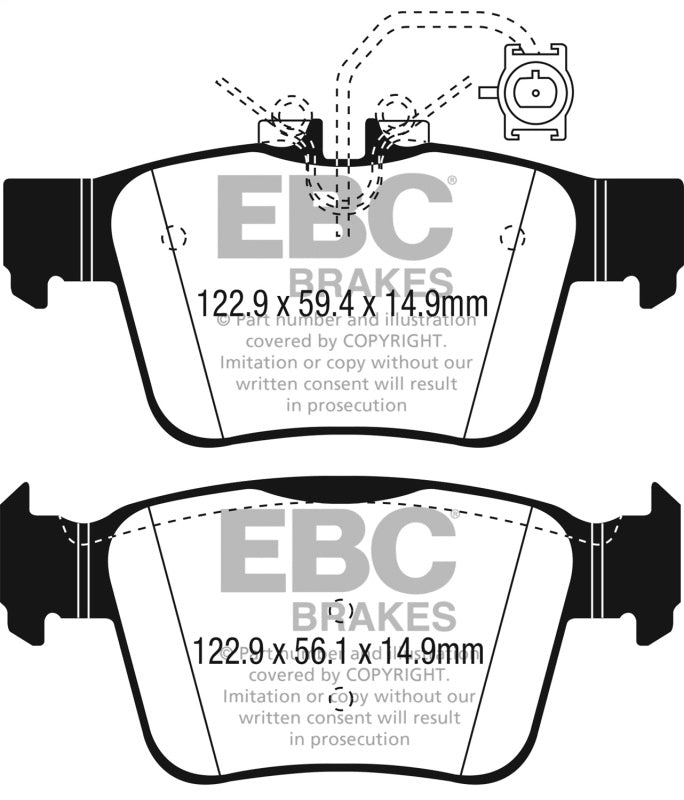 EBC 2017+ Alfa Romeo Giulia 2.0L Turbo Greenstuff Rear Brake Pads EBC Brake Pads - Performance AXOPROS