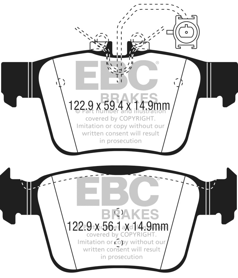 EBC 2017+ Alfa Romeo Giulia 2.0L Turbo Greenstuff Rear Brake Pads EBC Brake Pads - Performance AXOPROS
