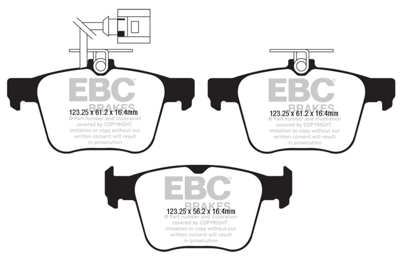 EBC 2018 Audi TT Quattro Redstuff Rear Brake Pads EBC Brake Pads - Performance AXOPROS