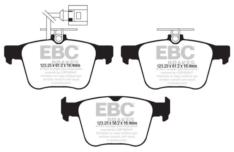 EBC 2018 Audi TT Quattro Yellowstuff Rear Brake Pads EBC Brake Pads - Performance AXOPROS
