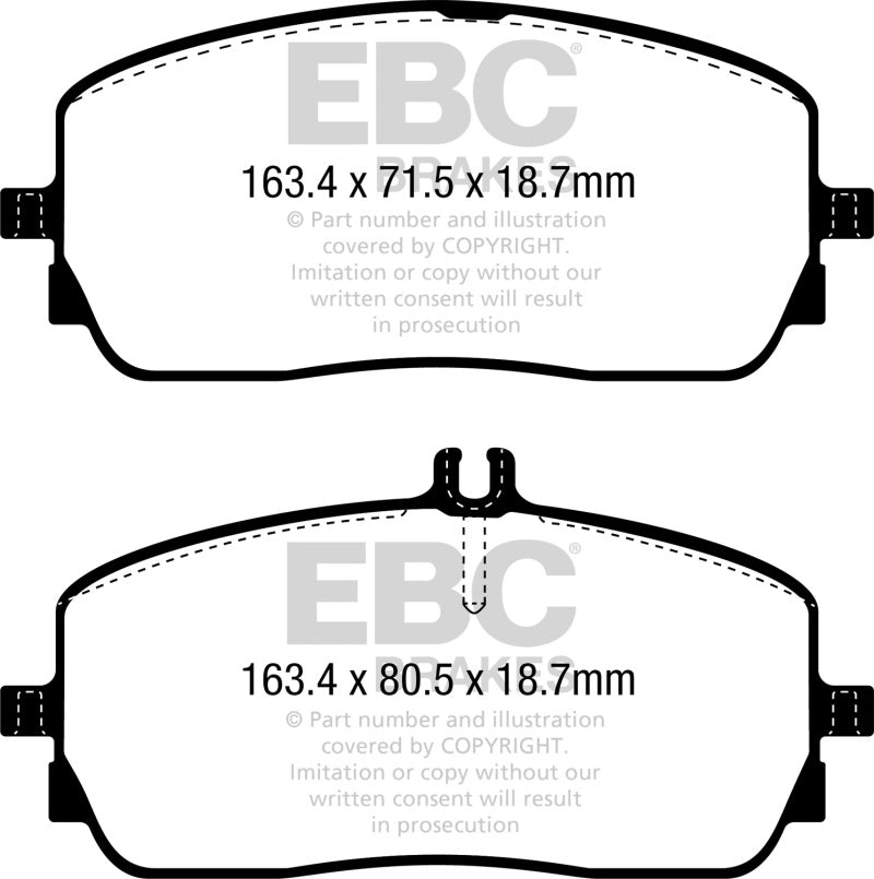 EBC 2019+ Mercedes-Benz A220 Sedan (V177) Yellowstuff Front Brake Pads EBC Brake Pads - Performance AXOPROS