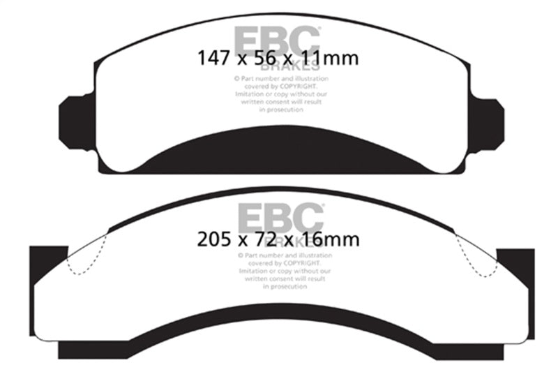 EBC 74-80 Chevrolet C30 (JB8) Yellowstuff Front Brake Pads EBC Brake Pads - Performance AXOPROS