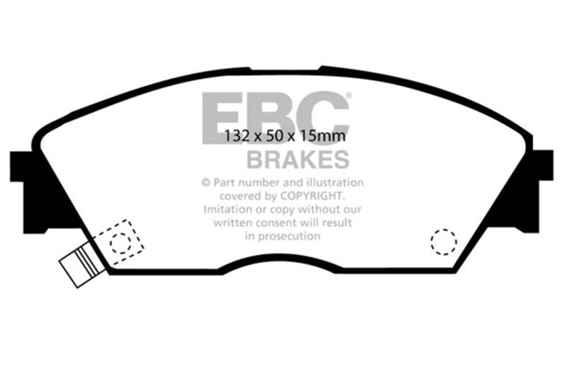 EBC 90-92 Honda Civic CRX 1.6 Si Yellowstuff Front Brake Pads EBC Brake Pads - Performance AXOPROS