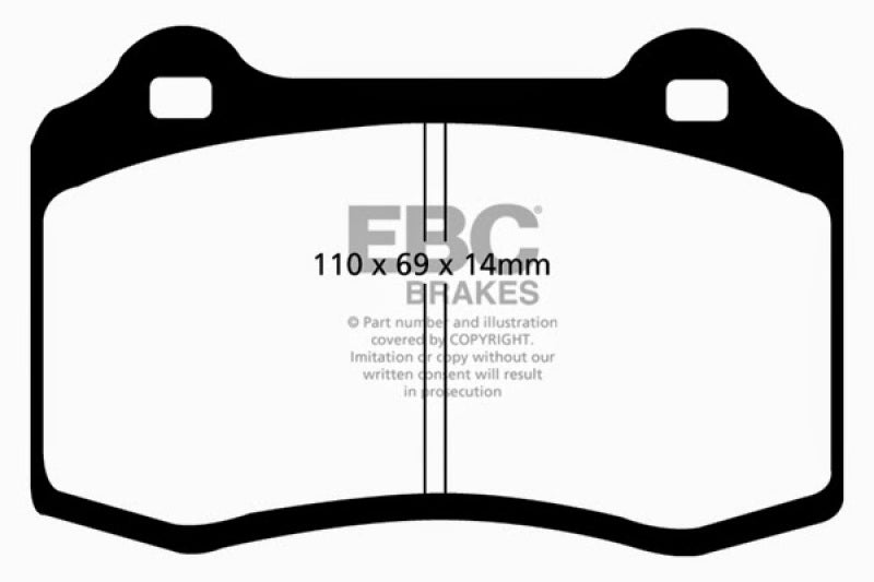 EBC 96-00 Lotus Esprit Turbo 2.0 Turbo GT3 Yellowstuff Rear Brake Pads EBC Brake Pads - Performance AXOPROS