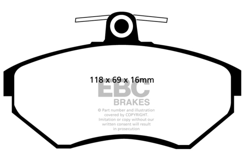 EBC 97-02 Volkswagen Cabriolet 2.0 Yellowstuff Front Brake Pads EBC Brake Pads - Performance AXOPROS