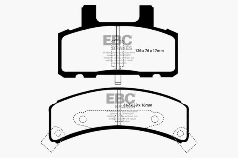 EBC 97-99 Cadillac Deville 4.6 (Rear Drums) Yellowstuff Front Brake Pads EBC Brake Pads - Performance AXOPROS