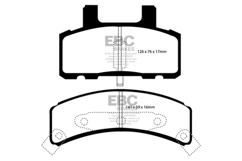 EBC 97-99 Cadillac Deville 4.6 (Rear Drums) Yellowstuff Front Brake Pads EBC Brake Pads - Performance AXOPROS