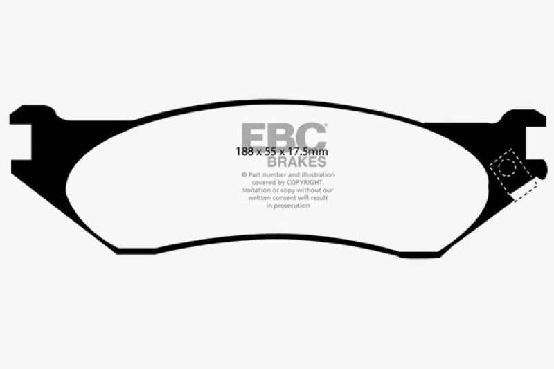 EBC 98-02 Dodge B150 B1500 Cargo 1500 Van 1/2 Ton Yellowstuff Front Brake Pads EBC Brake Pads - Performance AXOPROS